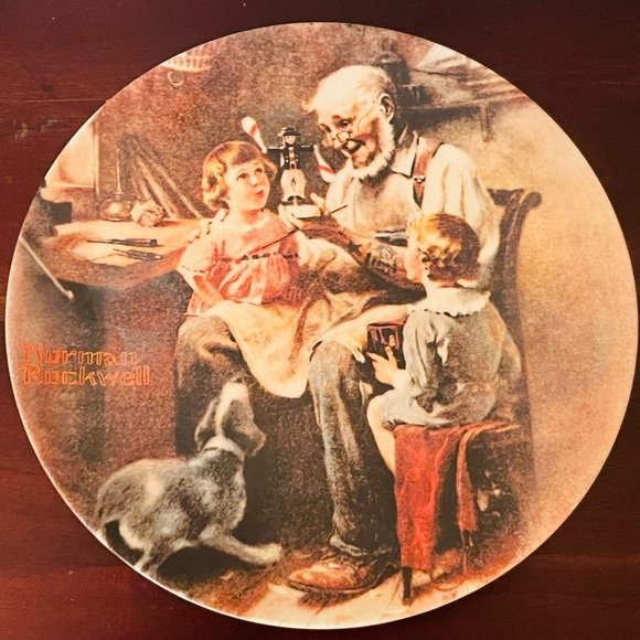 Knowles Norman Rockwell Collector Plate The Toy Maker 1977 Plate #26,685E - Picture 2 of 5